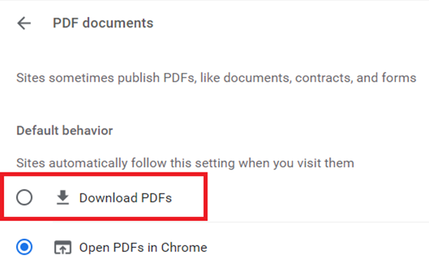 Choose Download PDFs