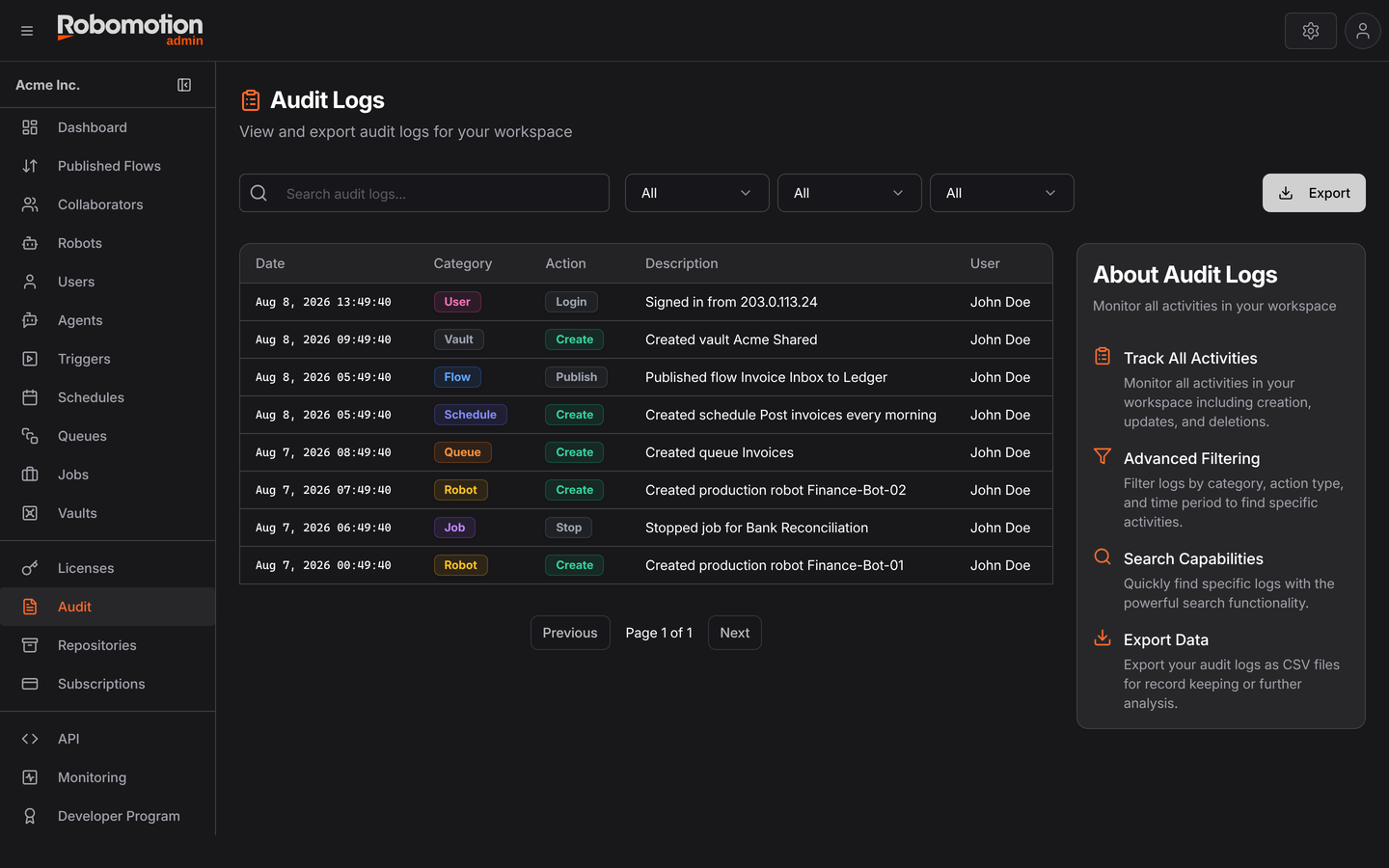 Audit Logs
