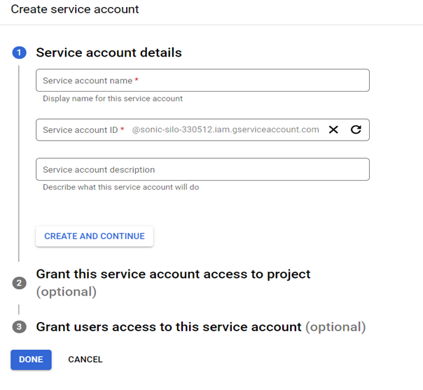 Create Service Account