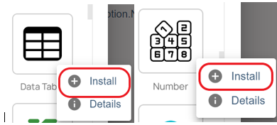 Install icons for &#39;Data Table&#39; and &#39;Number&#39; Packages