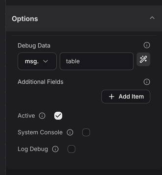 Debug properties