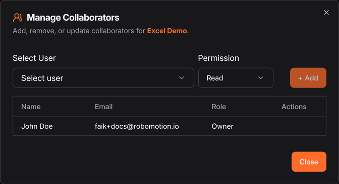Editing collaborators on a flow