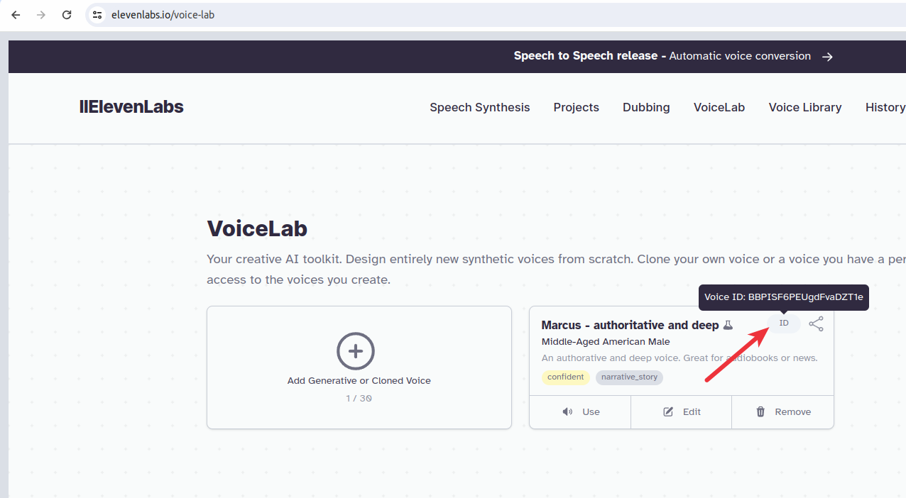 ElevenLabs Get Voice ID