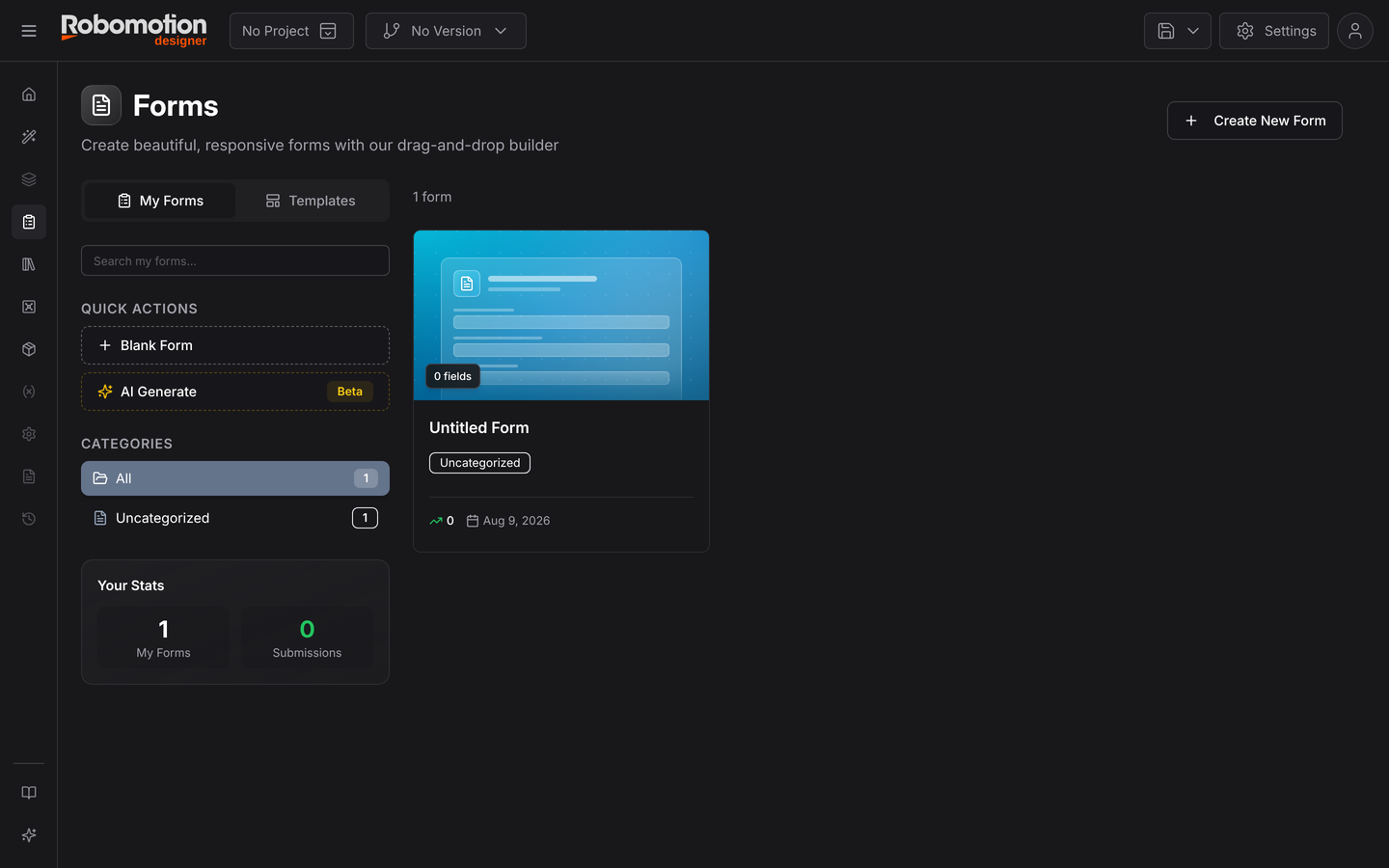 The Forms page
