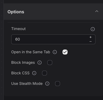 Go to Link Options