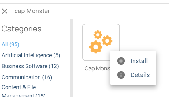 Install icons for Cap Monster Packages