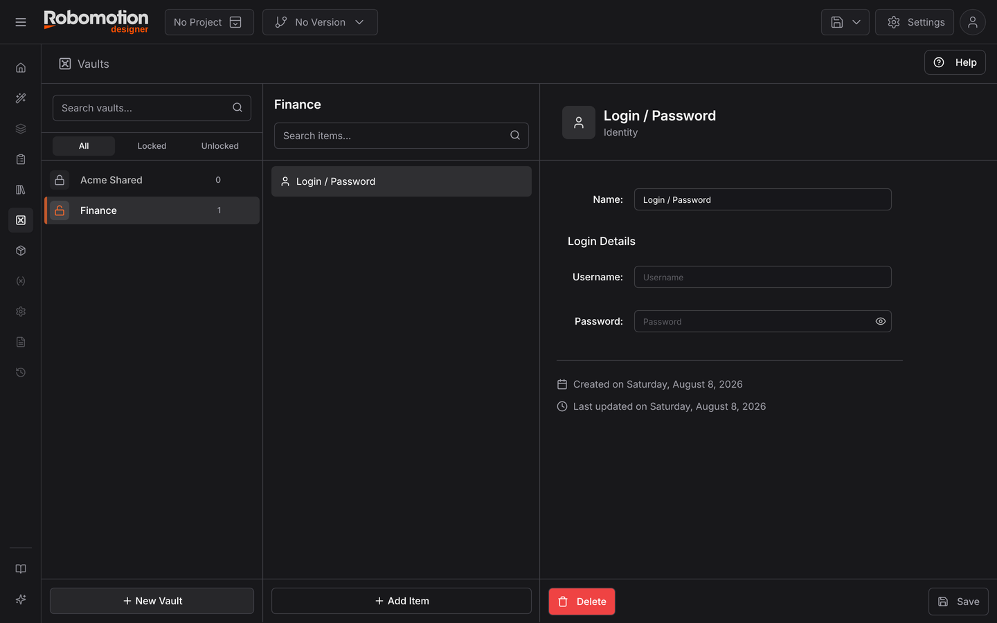 Creating a Login item
