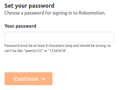 Set your password