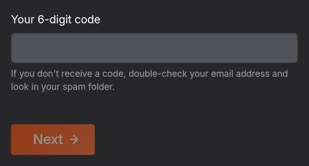 Confirmation code