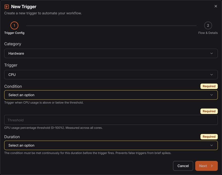 Configuring a Hardware trigger