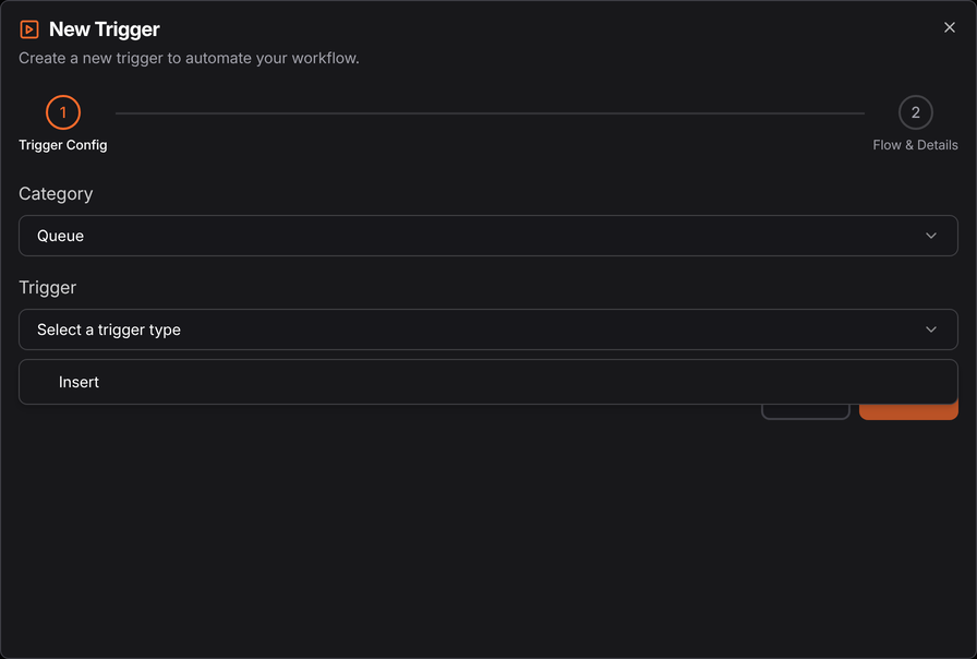 The Queue trigger type