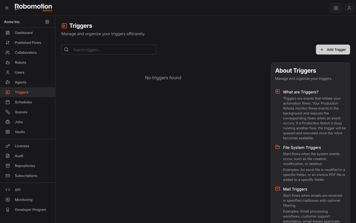 Triggers List