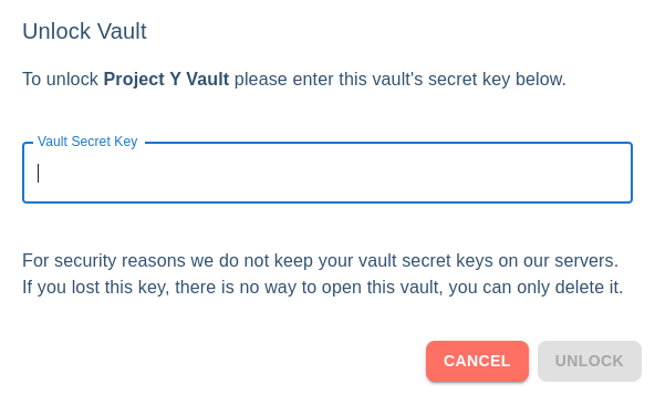 Unlock Vault
